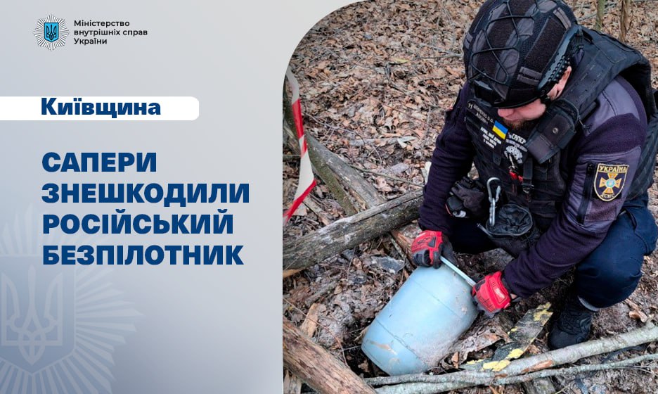 Сапери ДСНС знешкодили російський БпЛА на Київщині
